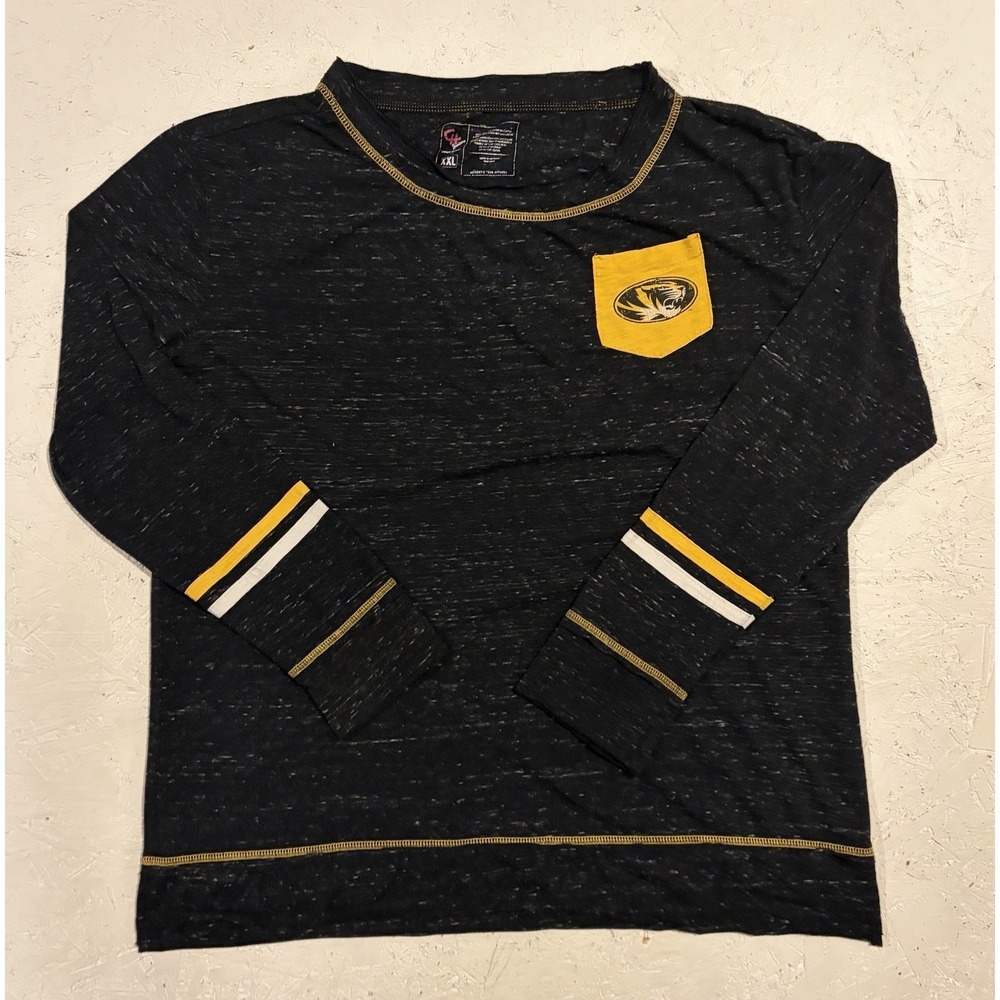 Campus Heritage Mizzou Missouri Tigers‎ Long Sleeve Shirt Womens 2XL Black